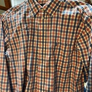 Izod Boys Pink  and Blue Plaid Button Down Shirt